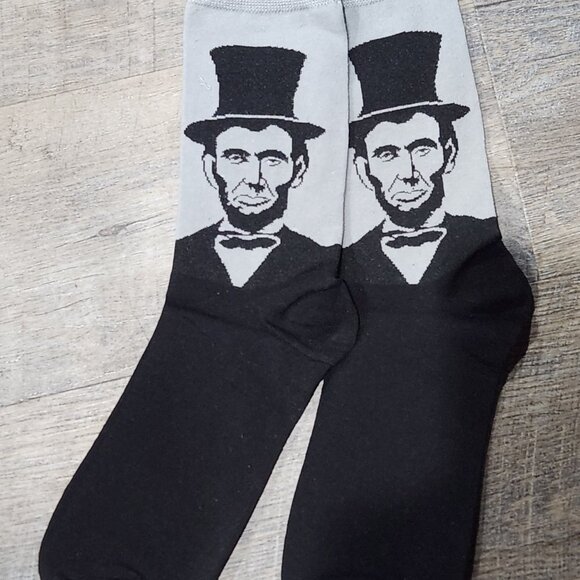 NEW! ABRAHAM LINCOLN Socks President Socks Men's Socks Women's Socks USA America - Picture 2 of 3